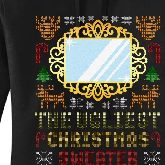 The Ugliest Ugly Christmas Sweater With Mirror Funny Xmas Women's Pullover Hoodie