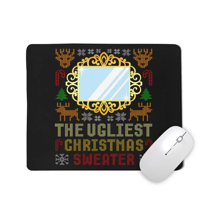 The Ugliest Ugly Christmas Sweater With Mirror Funny Xmas Mousepad