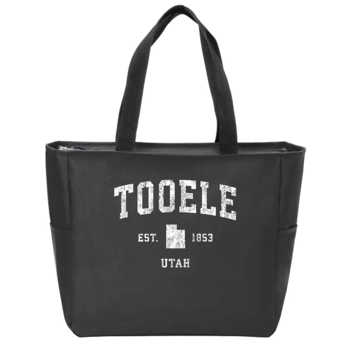 Tooele Utah Ut Vintage Athletic Sports Zip Tote Bag