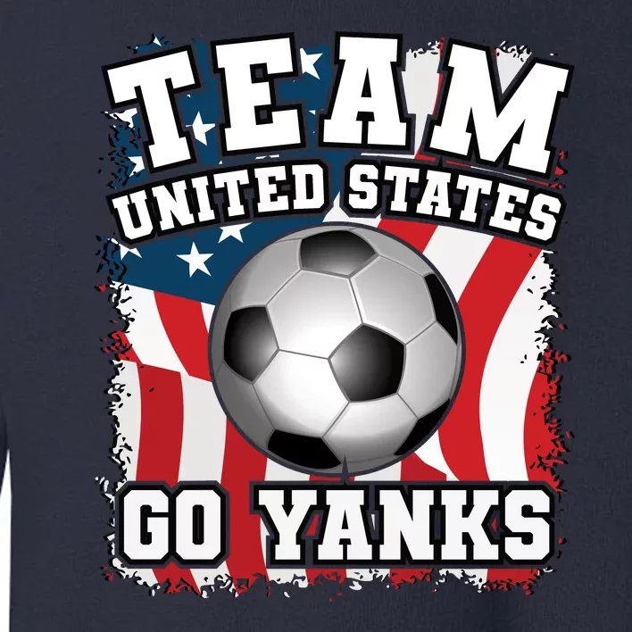 Team USA US Soccer 2022 World Cup Go Yanks American Flag Ball Toddler Sweatshirt