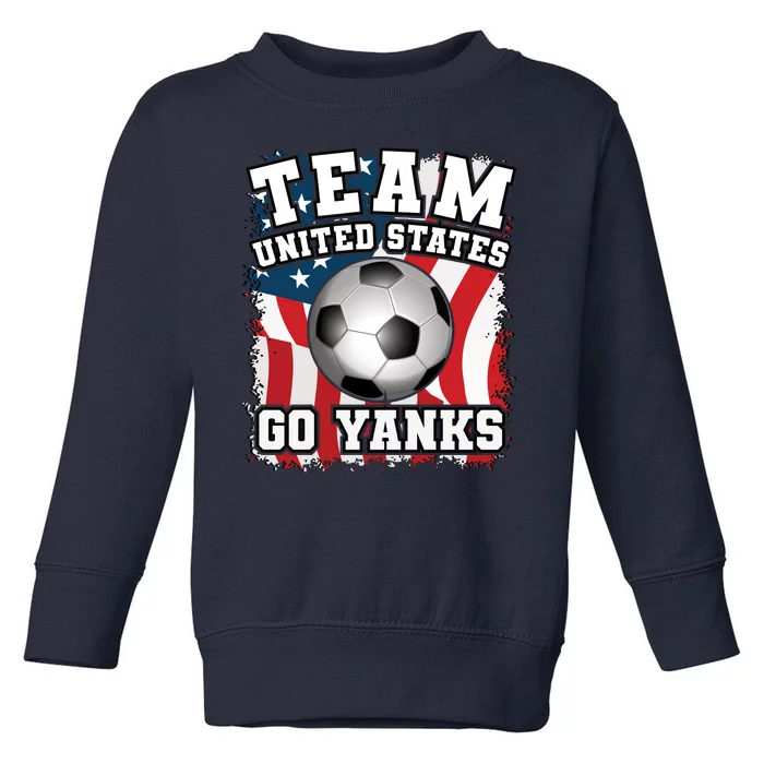 Team USA US Soccer 2022 World Cup Go Yanks American Flag Ball Toddler Sweatshirt