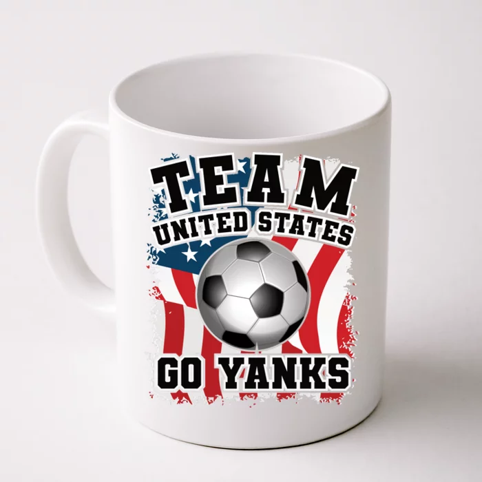 Team USA US Soccer 2022 World Cup Go Yanks American Flag Ball Front & Back Coffee Mug