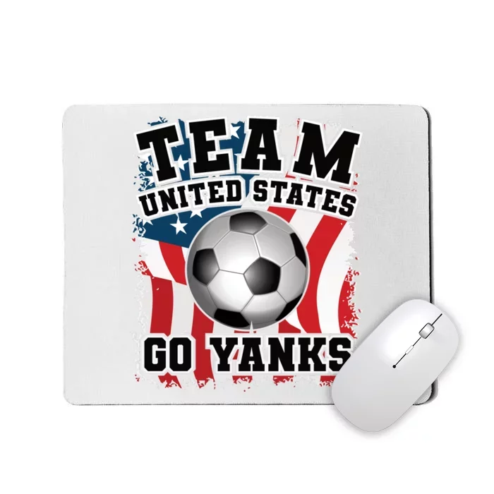 Team USA US Soccer 2022 World Cup Go Yanks American Flag Ball Mousepad