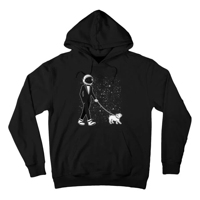 Tuxedo Astronaut Walking Dog Tall Hoodie