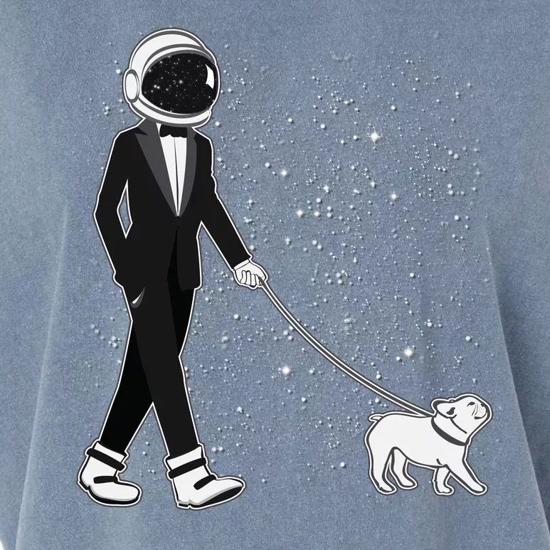 Tuxedo Astronaut Walking Dog Garment-Dyed Women's Muscle Tee