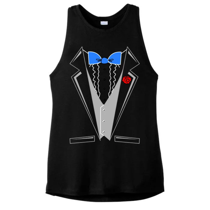 Tuxedo Suit Bachelor Party Ladies Tri-Blend Wicking Tank