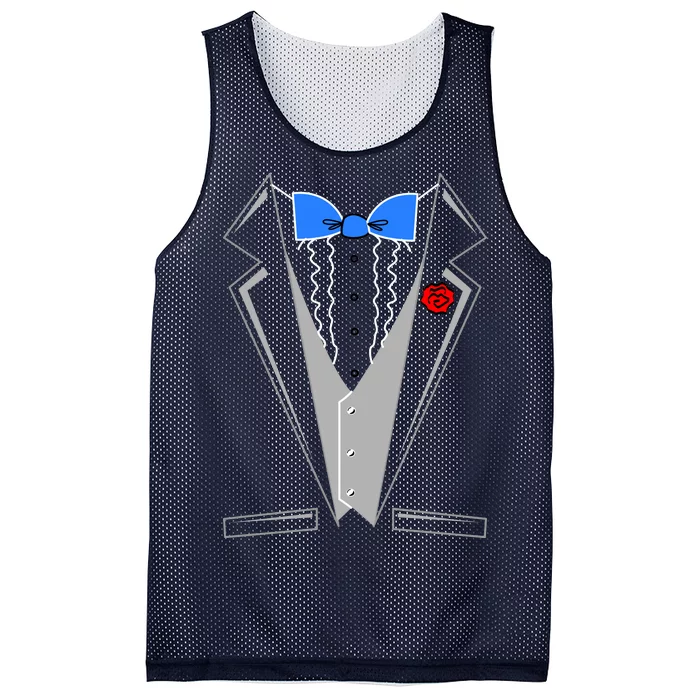 Tuxedo Suit Bachelor Party Mesh Reversible Basketball Jersey Tank