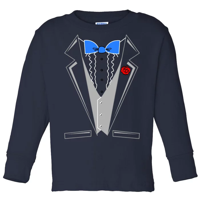 Tuxedo Suit Bachelor Party Toddler Long Sleeve Shirt