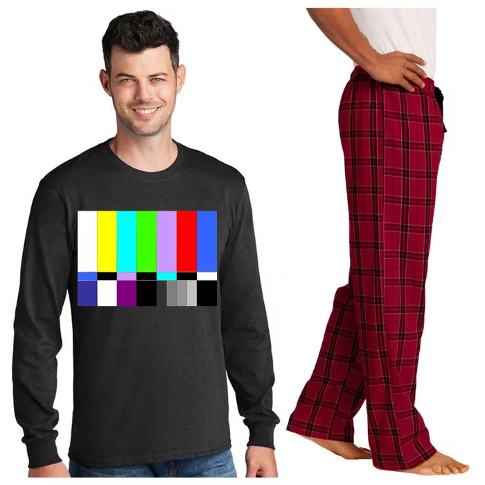 TV Colors Bars Organic Screen Retro Long Sleeve Pajama Set