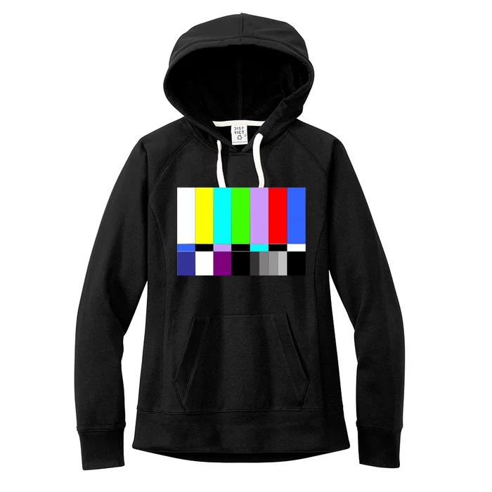 TV Colors Bars Organic Screen Retro Women's Fleece Hoodie