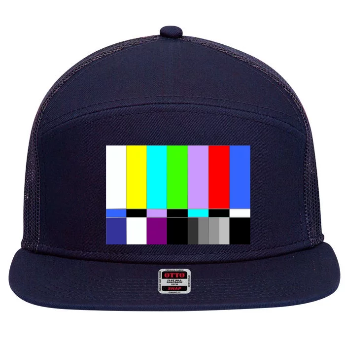 TV Colors Bars Organic Screen Retro 7 Panel Mesh Trucker Snapback Hat