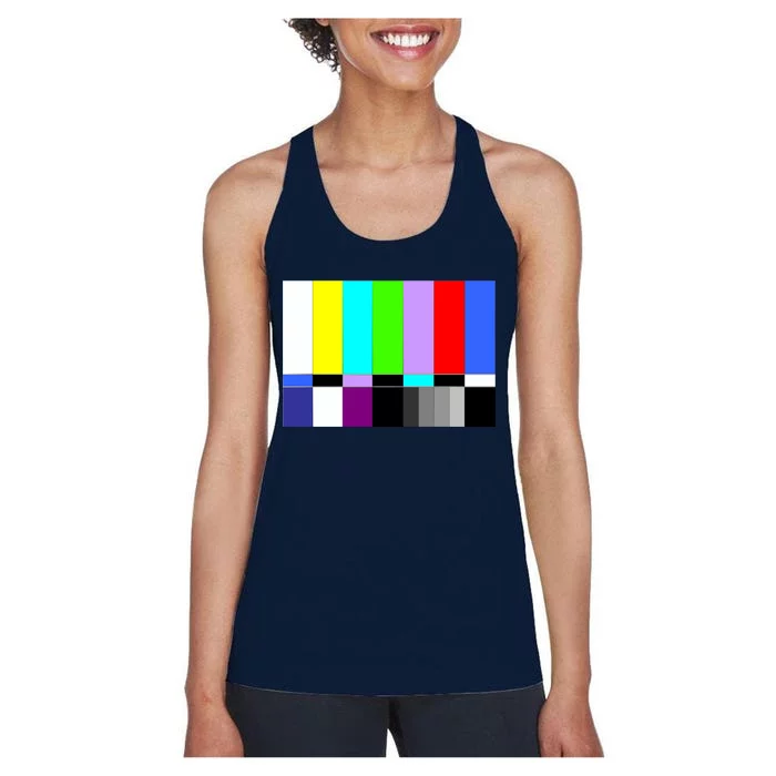 TV Colors Bars Organic Screen Retro Women's Racerback Tank