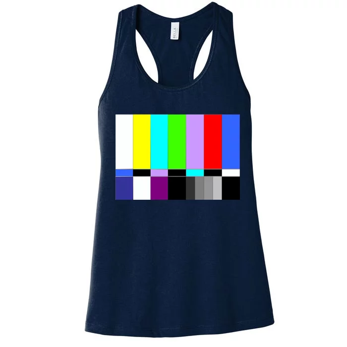 TV Colors Bars Organic Screen Retro Women's Racerback Tank