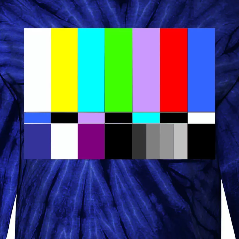 TV Colors Bars Organic Screen Retro Tie-Dye Long Sleeve Shirt