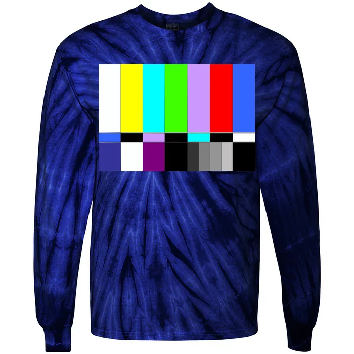 TV Colors Bars Organic Screen Retro Tie-Dye Long Sleeve Shirt