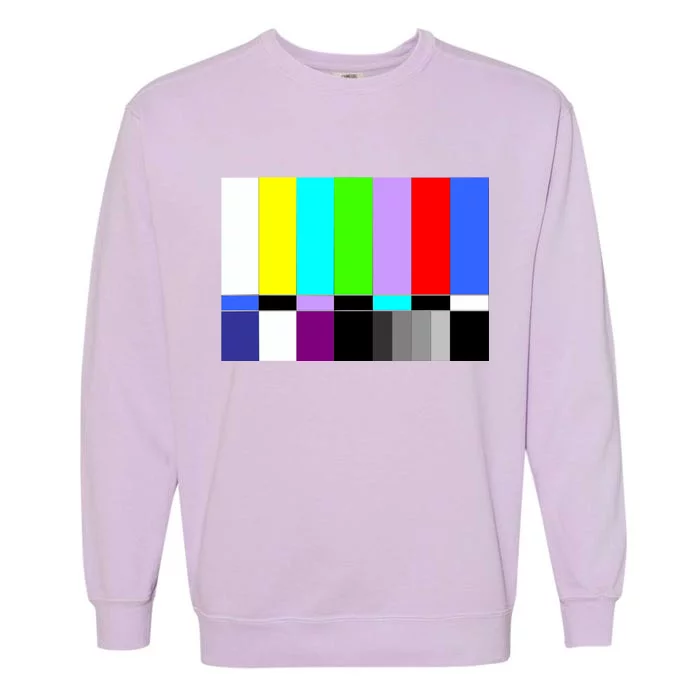 TV Colors Bars Organic Screen Retro Garment-Dyed Sweatshirt