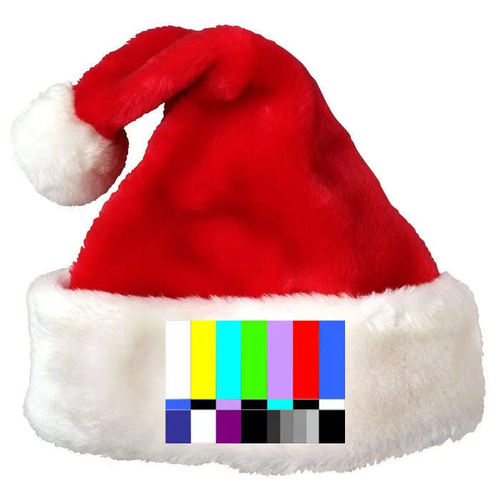 TV Colors Bars Organic Screen Retro Premium Christmas Santa Hat