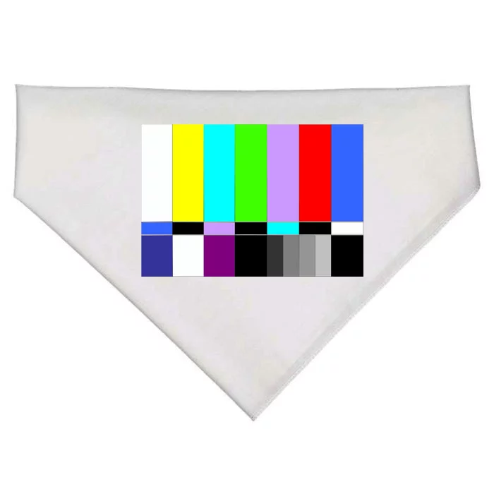 TV Colors Bars Organic Screen Retro USA-Made Doggie Bandana