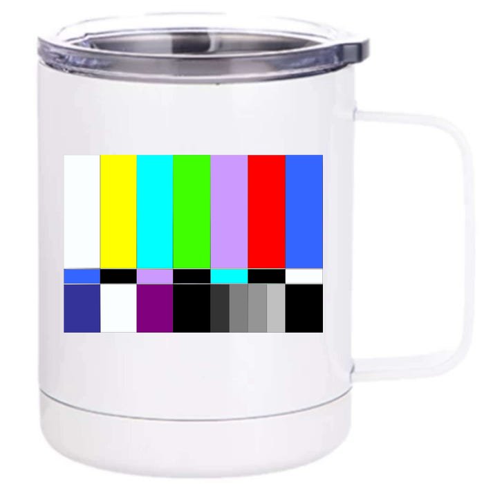 TV Colors Bars Organic Screen Retro Front & Back 12oz Stainless Steel Tumbler Cup