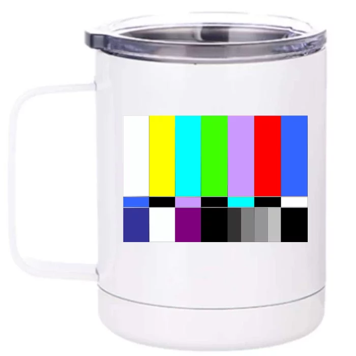 TV Colors Bars Organic Screen Retro Front & Back 12oz Stainless Steel Tumbler Cup