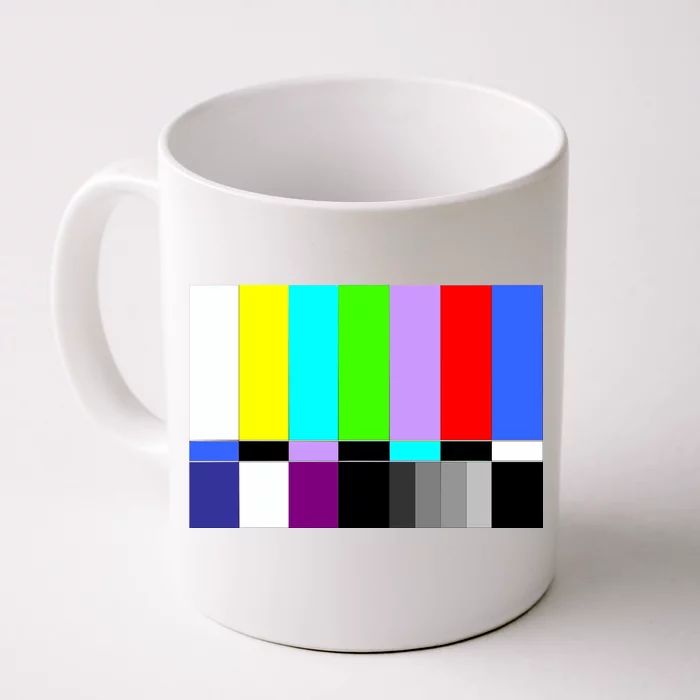 TV Colors Bars Organic Screen Retro Front & Back Coffee Mug