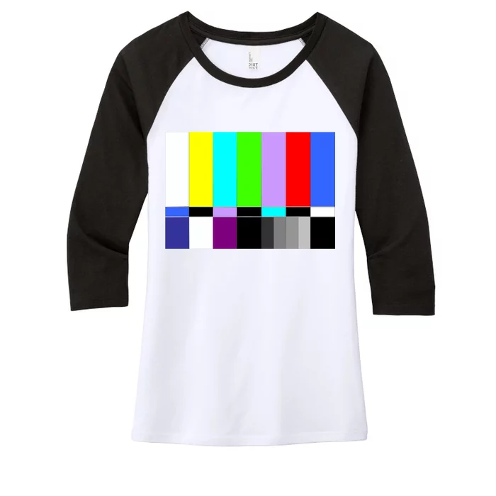 TV Colors Bars Organic Screen Retro Women's Tri-Blend 3/4-Sleeve Raglan Shirt