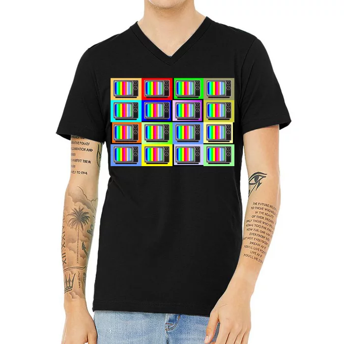 TV Screen No Signal Bars - Vintage Classic V-Neck T-Shirt