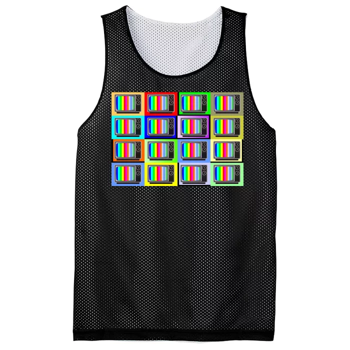 TV Screen No Signal Bars - Vintage Classic Mesh Reversible Basketball Jersey Tank