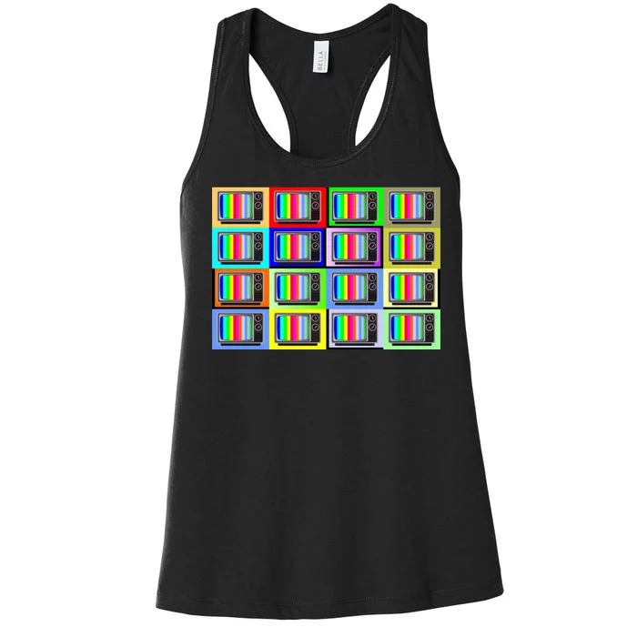 TV Screen No Signal Bars - Vintage Classic Women's Racerback Tank