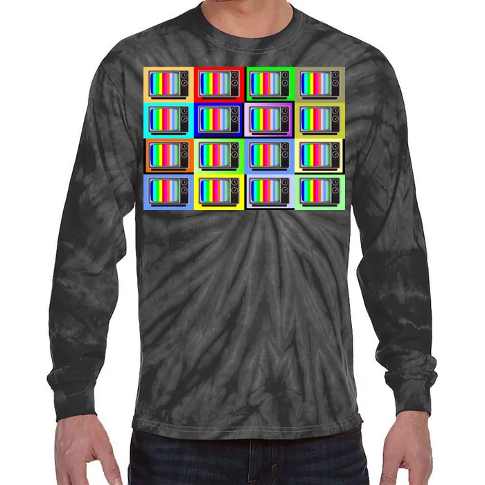 TV Screen No Signal Bars - Vintage Classic Tie-Dye Long Sleeve Shirt