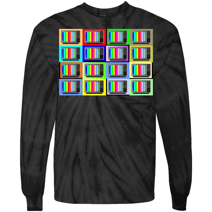 TV Screen No Signal Bars - Vintage Classic Tie-Dye Long Sleeve Shirt