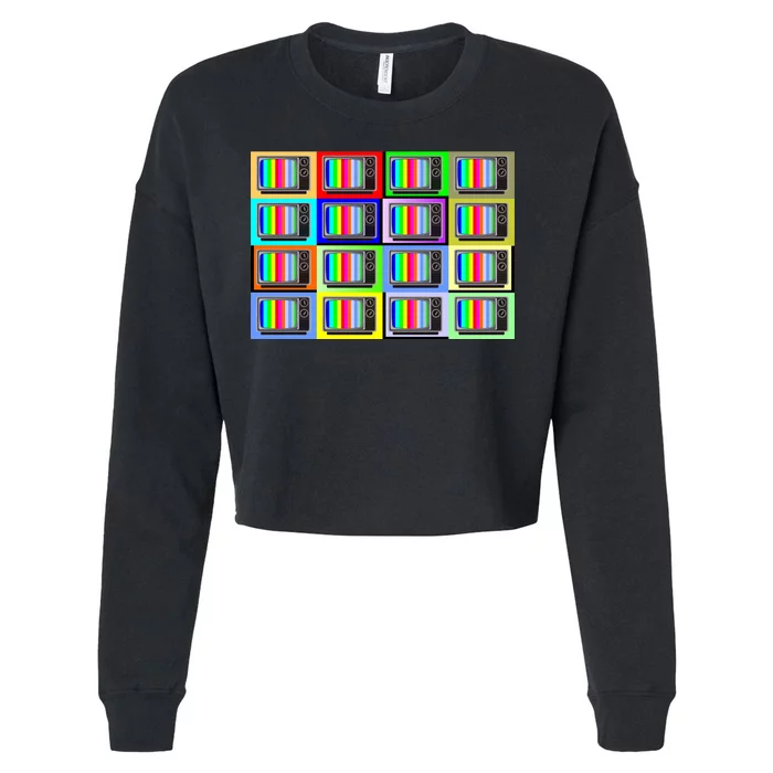 TV Screen No Signal Bars - Vintage Classic Cropped Pullover Crew