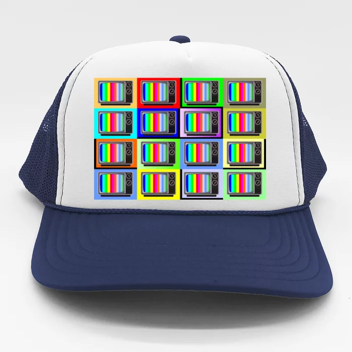 TV Screen No Signal Bars - Vintage Classic Trucker Hat