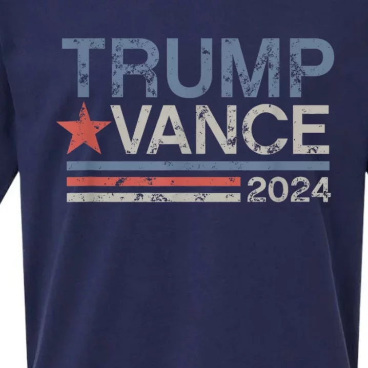 Trump Vance 2024 Retro Stripe Trump Jd Vance Sueded Cloud Jersey T-Shirt