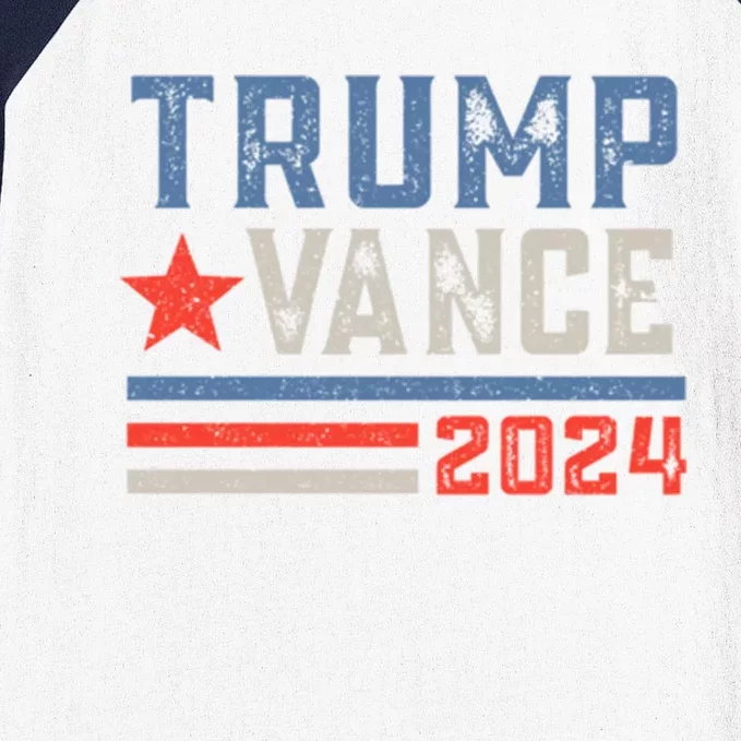 Trump Vance 2024 American Flag Vote Trump 45 47 Gift Baseball Sleeve Shirt