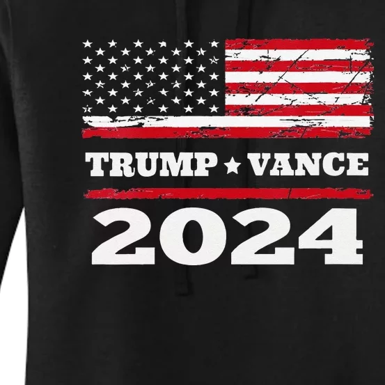 Trump Vance 2024 President Trump Supporter Reelection Flag Women's Pullover Hoodie