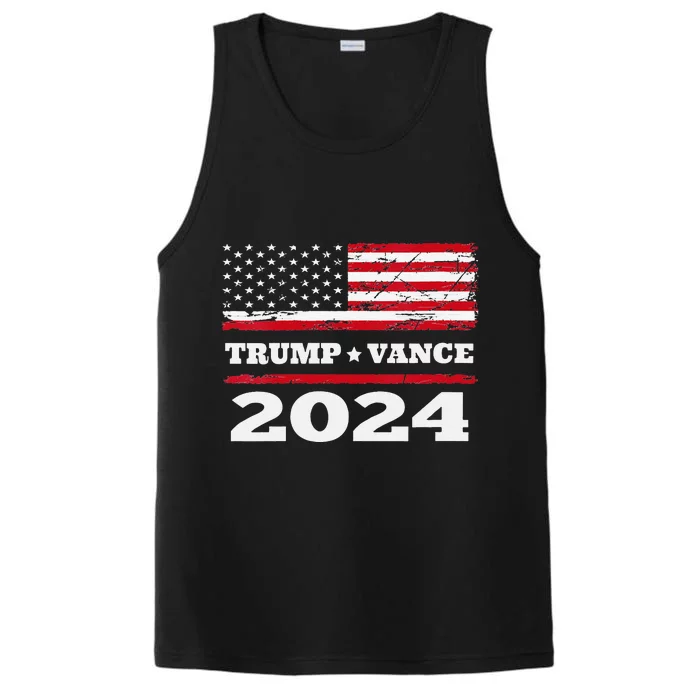 Trump Vance 2024 President Trump Supporter Reelection Flag Performance Tank