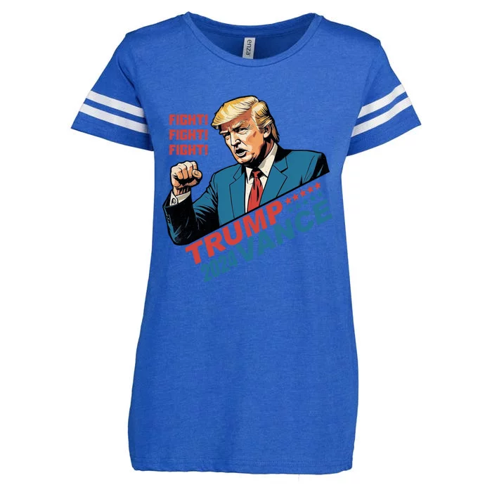 Trump Vance 2024 Retro Vintage Trump Jd Vance Fight Cool Gift Enza Ladies Jersey Football T-Shirt