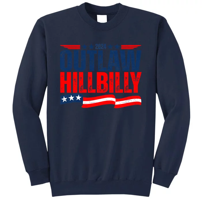 Trump Vance 2024 Vintage Elections Outlaw Hillbilly Us Flag Tall Sweatshirt