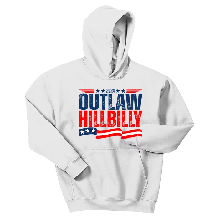 Trump Vance 2024 Vintage Elections Outlaw Hillbilly Us Flag Kids Hoodie