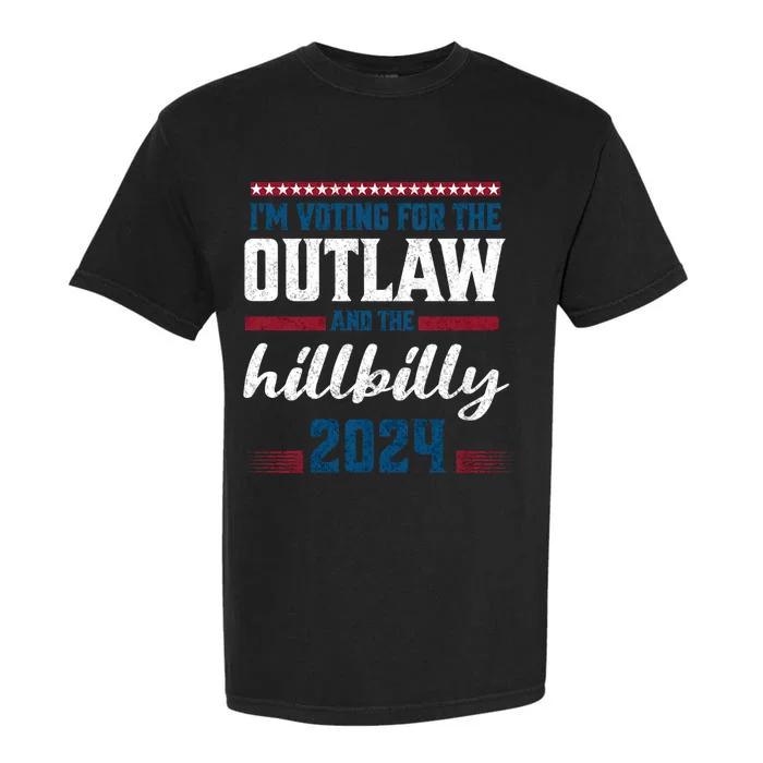 Trump Vance 2024 Outlaw Hillbilly Vintage Us Flag Garment-Dyed Heavyweight T-Shirt