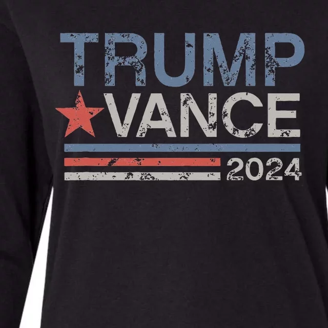 Trump Vance 2024 Retro Featuring Trump And Jd Vance Womens Cotton Relaxed Long Sleeve T-Shirt