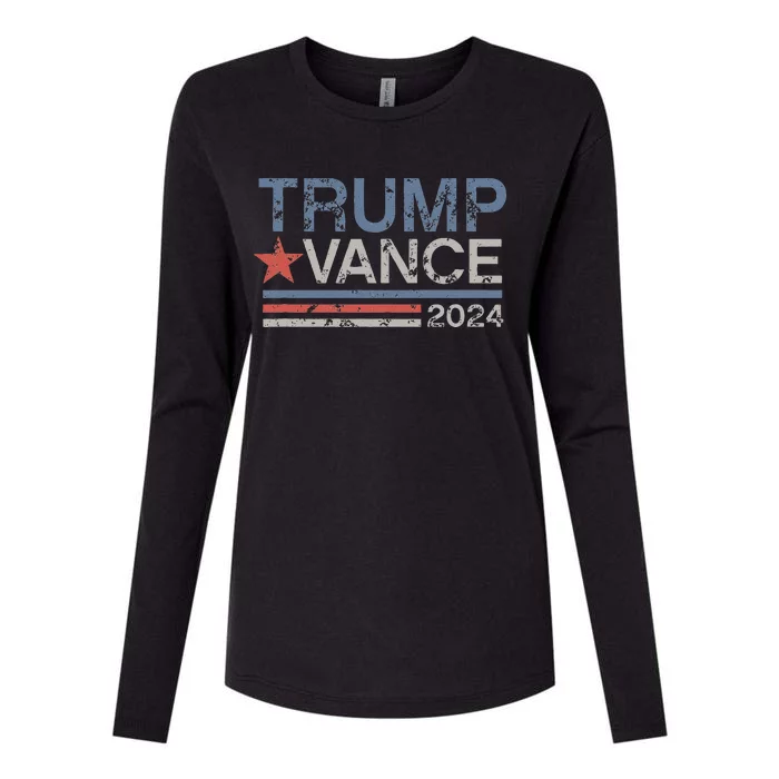 Trump Vance 2024 Retro Featuring Trump And Jd Vance Womens Cotton Relaxed Long Sleeve T-Shirt