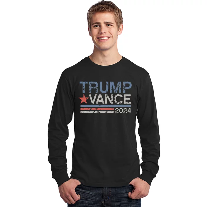 Trump Vance 2024 Retro Featuring Trump And Jd Vance Long Sleeve Shirt