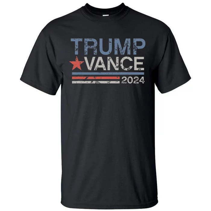 Trump Vance 2024 Retro Featuring Trump And Jd Vance Tall T-Shirt