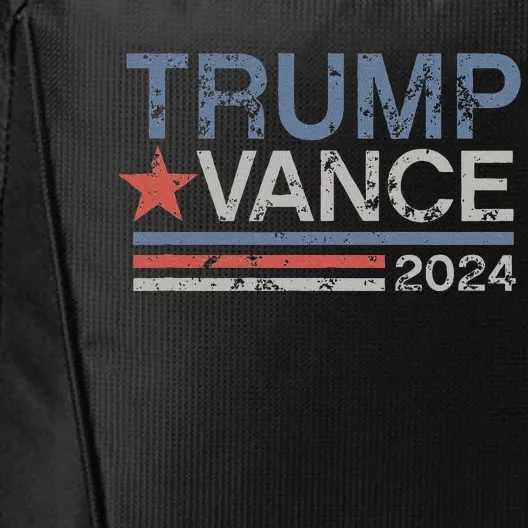 Trump Vance 2024 Retro Featuring Trump And Jd Vance City Backpack