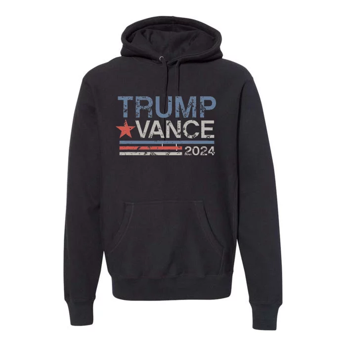 Trump Vance 2024 Retro Featuring Trump And Jd Vance Premium Hoodie