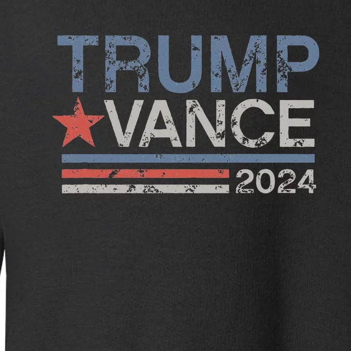 Trump Vance 2024 Retro Featuring Trump And Jd Vance Toddler Sweatshirt