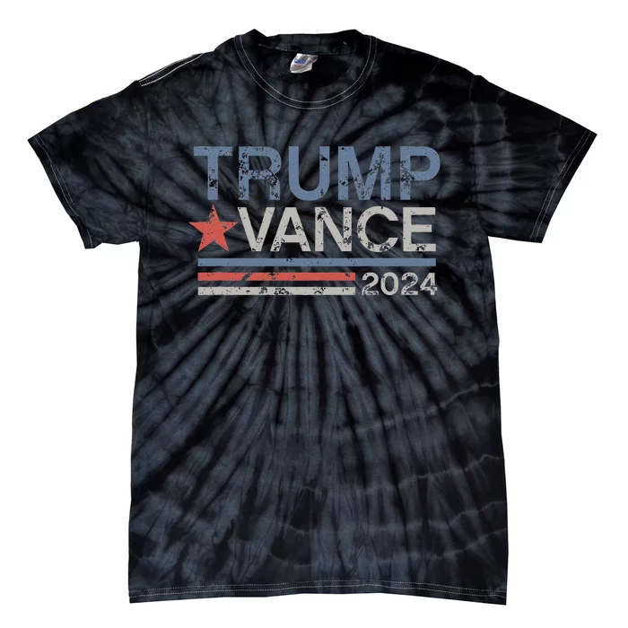 Trump Vance 2024 Retro Featuring Trump And Jd Vance Tie-Dye T-Shirt