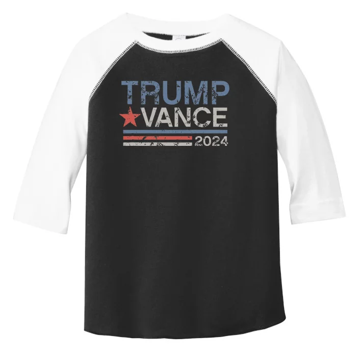 Trump Vance 2024 Retro Featuring Trump And Jd Vance Toddler Fine Jersey T-Shirt